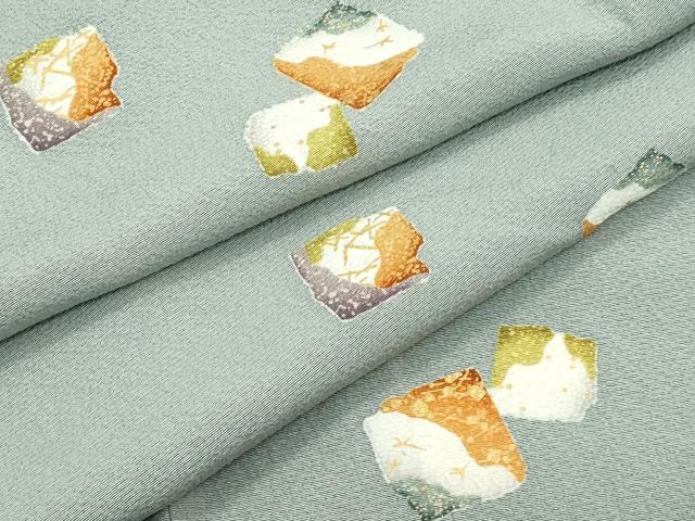 平和屋着物▽上質な小紋　単衣　破れ切箔文　金彩　正絹　逸品　CABF4734rv