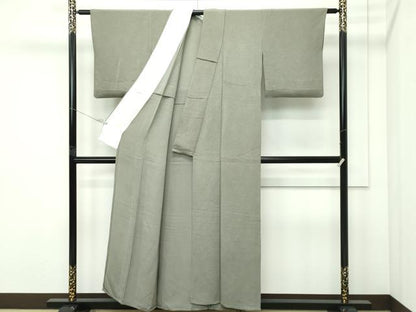 平和屋着物▽江戸小紋　単衣　彫士：住田双光・染士：服部光擴　極小鮫小紋柄　鬼しぼ縮緬　正絹　逸品　CABF4738rv