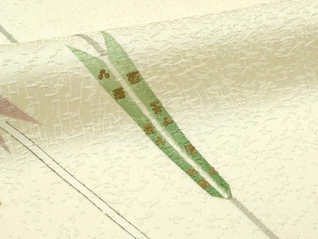 平和屋着物▽上質な小紋　単衣　矢羽文様　金彩　正絹　逸品　CABF4739rv