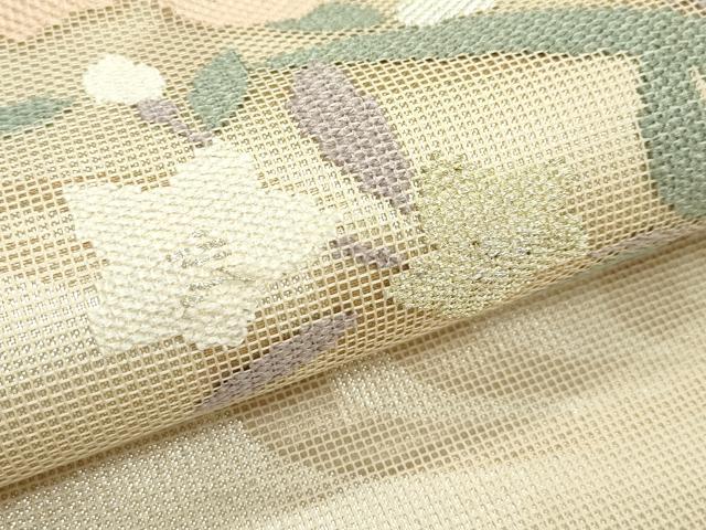 平和屋着物＊夏物 太鼓柄袋帯 杜若 金銀糸 正絹 逸品 CABF4741rv