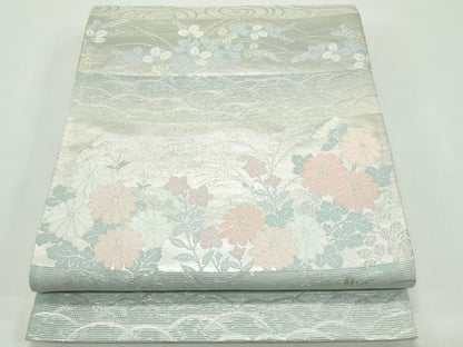 平和屋着物＊夏物　六通柄　秋草文　金銀糸　袋帯　正絹　逸品　CABF4743rv