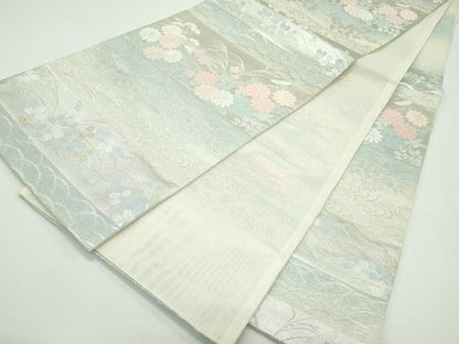 平和屋着物＊夏物　六通柄　秋草文　金銀糸　袋帯　正絹　逸品　CABF4743rv
