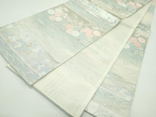 平和屋着物＊夏物　六通柄　秋草文　金銀糸　袋帯　正絹　逸品　CABF4743rv