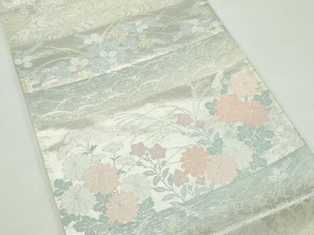 平和屋着物＊夏物　六通柄　秋草文　金銀糸　袋帯　正絹　逸品　CABF4743rv