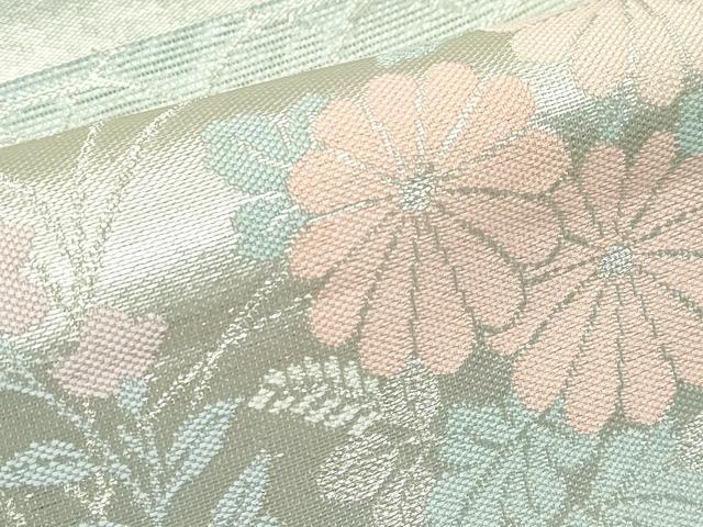 平和屋着物＊夏物　六通柄　秋草文　金銀糸　袋帯　正絹　逸品　CABF4743rv