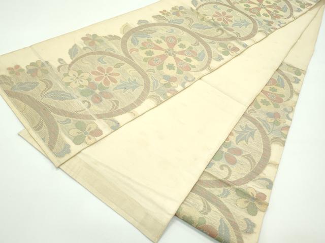 平和屋着物＊夏物　六通柄　本袋帯　花唐草文　金糸　正絹　逸品　CABF4745rv