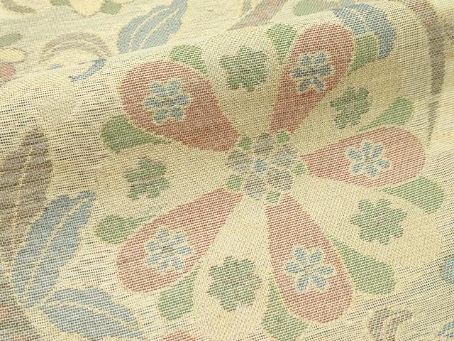 平和屋着物＊夏物　六通柄　本袋帯　花唐草文　金糸　正絹　逸品　CABF4745rv