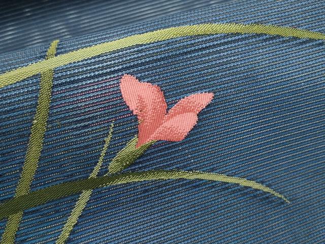 平和屋着物＊夏物　九寸名古屋帯　草花文　正絹　逸品　CABF4746rv