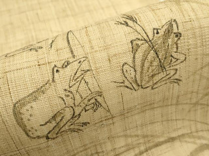 平和屋着物＊夏物　九寸名古屋帯　手描き　鳥獣戯画　麻　逸品　CABF4747rv