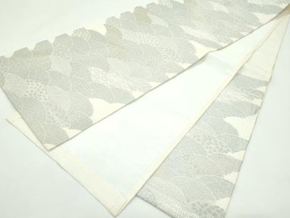 平和屋着物＊夏物　九寸開き名古屋帯　唐織　青海波　金銀糸　正絹　逸品　CABF4750rv