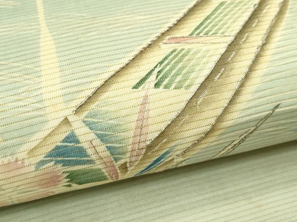 平和屋着物＊夏物　アンティーク　大正ロマン　京袋帯　引き抜き帯　駒刺繍　風景文　銀糸　正絹　逸品　CABF4755rv