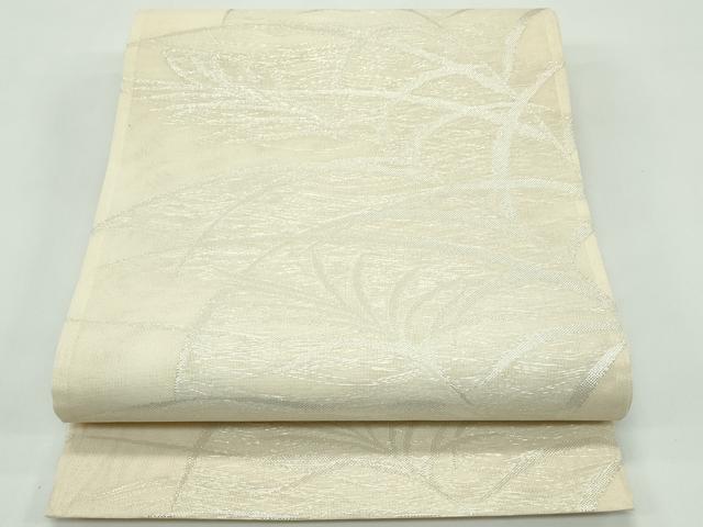 平和屋着物＊夏物 六通柄袋帯 草木文 銀糸 正絹 逸品 未使用 CABF4760rv