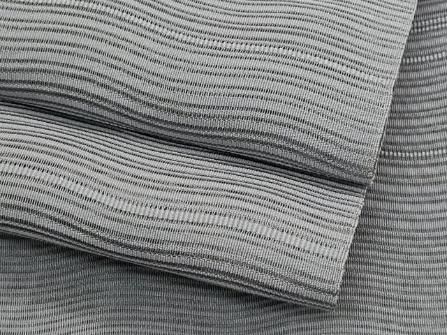 平和屋着物＊夏物　八寸名古屋帯　絽綴れ　よろけ縞　紫鼠色　正絹　逸品　CABF4761rv