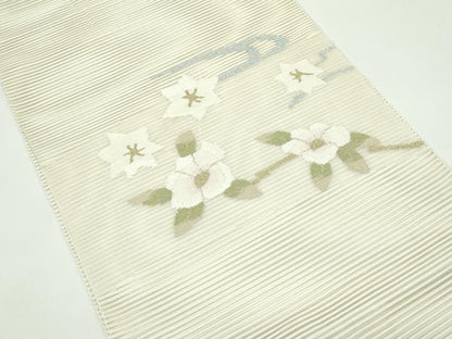 平和屋着物＊夏物　八寸名古屋帯　絽綴れ　草花文　金銀糸　正絹　逸品　CABF4763rv