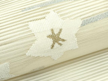 平和屋着物＊夏物　八寸名古屋帯　絽綴れ　草花文　金銀糸　正絹　逸品　CABF4763rv
