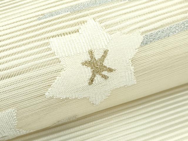 平和屋着物＊夏物　八寸名古屋帯　絽綴れ　草花文　金銀糸　正絹　逸品　CABF4763rv