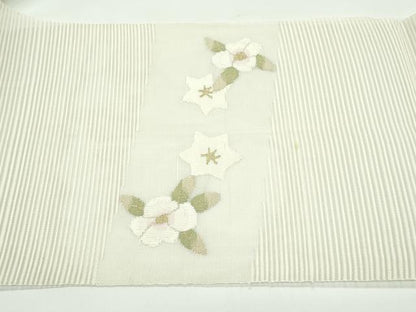 平和屋着物＊夏物　八寸名古屋帯　絽綴れ　草花文　金銀糸　正絹　逸品　CABF4763rv