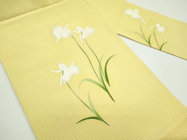 平和屋着物＊夏物　絽塩瀬　九寸名古屋帯　草花文　正絹　逸品　CABF4766rv