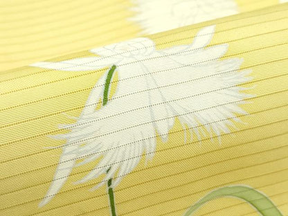 平和屋着物＊夏物　絽塩瀬　九寸名古屋帯　草花文　正絹　逸品　CABF4766rv
