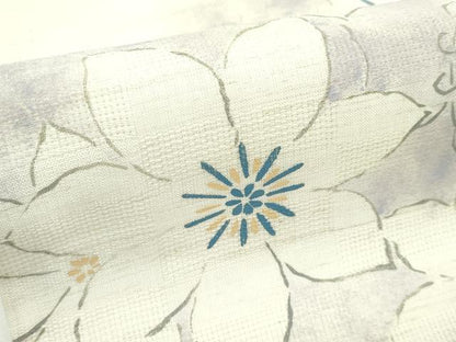 平和屋着物＊夏物　九寸名古屋帯　舞花文　麻　逸品　CABF4770rv
