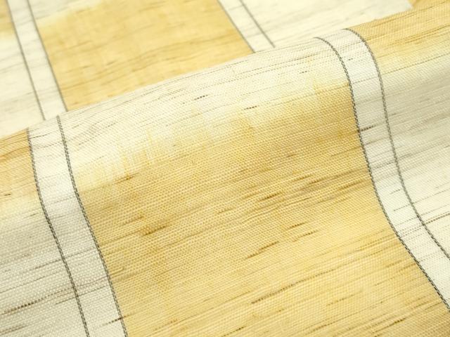 平和屋着物＊夏物　九寸名古屋帯　市松間道　麻　逸品　CABF4771rv