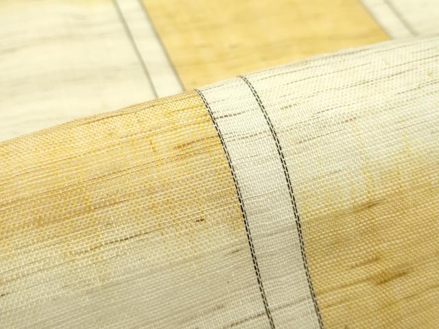 平和屋着物＊夏物　九寸名古屋帯　市松間道　麻　逸品　CABF4771rv