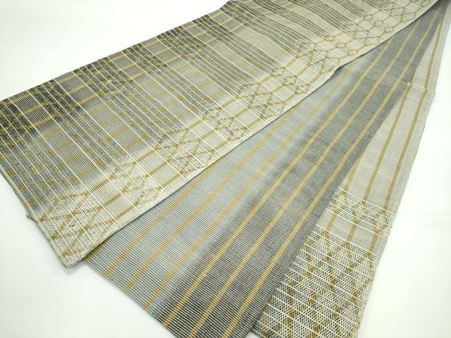 平和屋着物＊夏物 太鼓柄袋帯 横段文 金糸 正絹 逸品 CABF4777rv