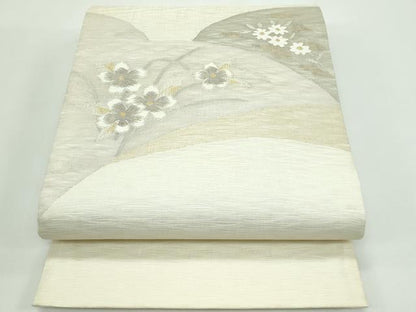 平和屋着物＊夏物 太鼓柄袋帯 草花文 金銀糸 正絹 逸品 CABF4779rv