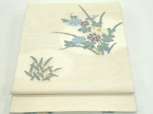 平和屋着物＊夏物 太鼓柄袋帯 絽綴れ 菊 金糸 正絹 逸品 未使用 CABF4780rv
