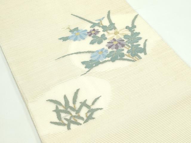 平和屋着物＊夏物 太鼓柄袋帯 絽綴れ 菊 金糸 正絹 逸品 未使用 CABF4780rv