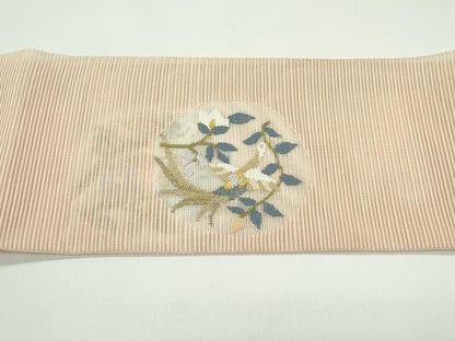 平和屋着物＊夏物　つけ帯　絽綴れ　花喰い鳥　金銀糸　正絹　逸品　CABF4781rv
