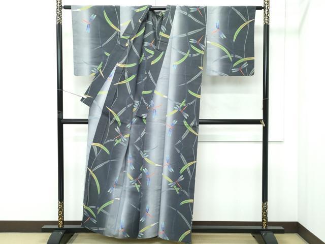 平和屋着物∴夏物　浴衣　トンボ　綿　逸品　CABF4785rv