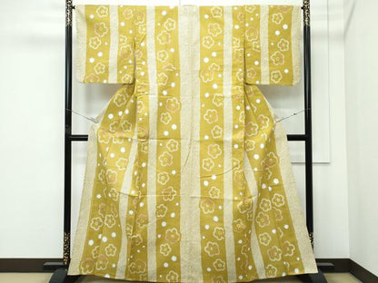 平和屋着物∴夏物　浴衣　舞花鹿の子間道　綿　逸品　CABF4786rv