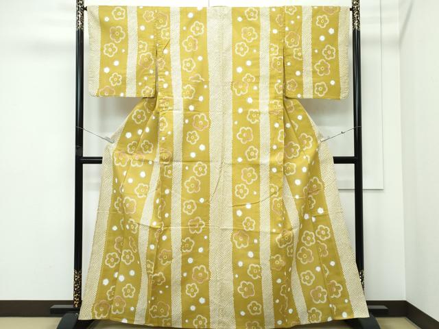 平和屋着物∴夏物　浴衣　舞花鹿の子間道　綿　逸品　CABF4786rv