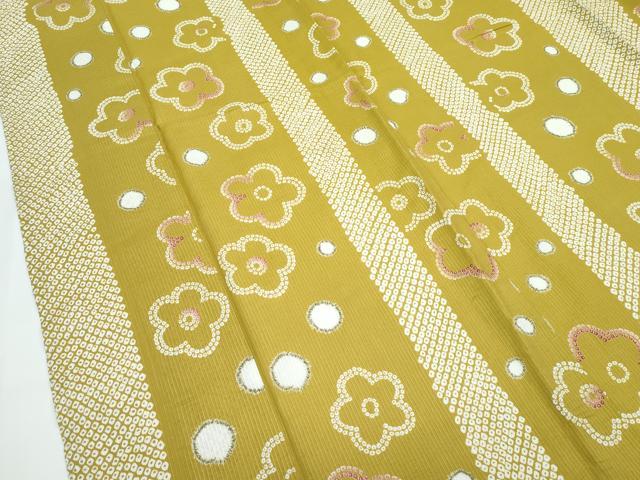 平和屋着物∴夏物　浴衣　舞花鹿の子間道　綿　逸品　CABF4786rv