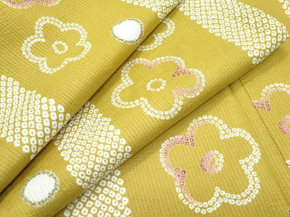 平和屋着物∴夏物　浴衣　舞花鹿の子間道　綿　逸品　CABF4786rv