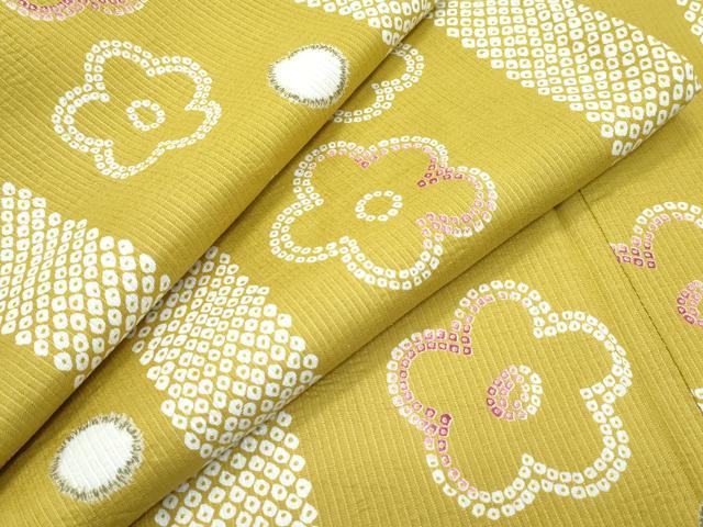 平和屋着物∴夏物　浴衣　舞花鹿の子間道　綿　逸品　CABF4786rv