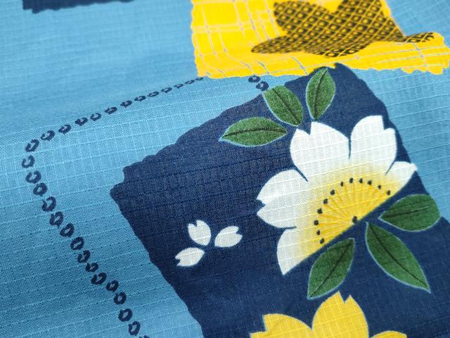 平和屋着物∴夏物　浴衣　綿紅梅　色紙花文　綿　逸品　CABF4790rv
