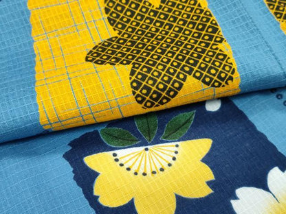 平和屋着物∴夏物　浴衣　綿紅梅　色紙花文　綿　逸品　CABF4790rv