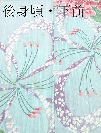 平和屋着物∴夏物　浴衣　紫陽花　舞花文　綿　逸品　CABF4792rv