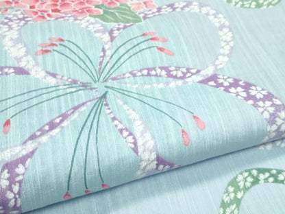 平和屋着物∴夏物　浴衣　紫陽花　舞花文　綿　逸品　CABF4792rv