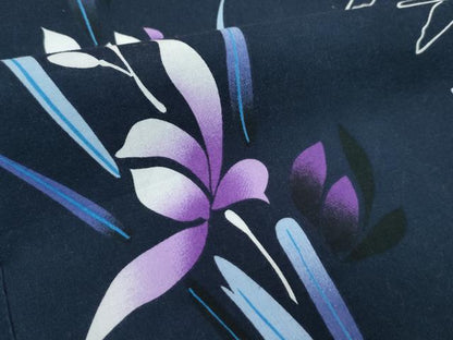 平和屋着物∴夏物　浴衣　トンボ　草花文　日本製　綿　逸品　CABF4794rv