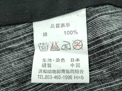 平和屋着物∴夏物　浴衣　草花丸文　黒地　綿　逸品　CABF4797rv