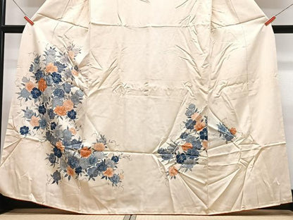 平和屋着物■訪問着　刺繍　草花文　正絹　逸品　CABF4806xe