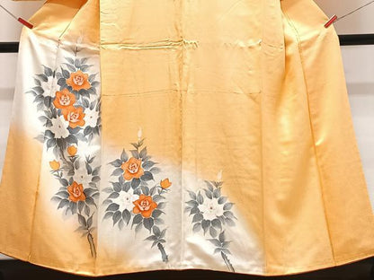 平和屋着物■訪問着 手描き 草花文 暈し染め 正絹 逸品 CABF4807xe