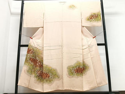 平和屋着物■訪問着　ろうけつ染　草花文　正絹　逸品　CABF4814xe