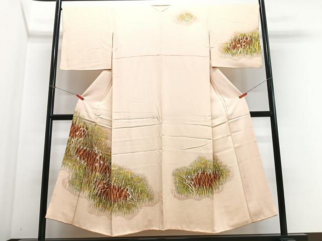 平和屋着物■訪問着　ろうけつ染　草花文　正絹　逸品　CABF4814xe