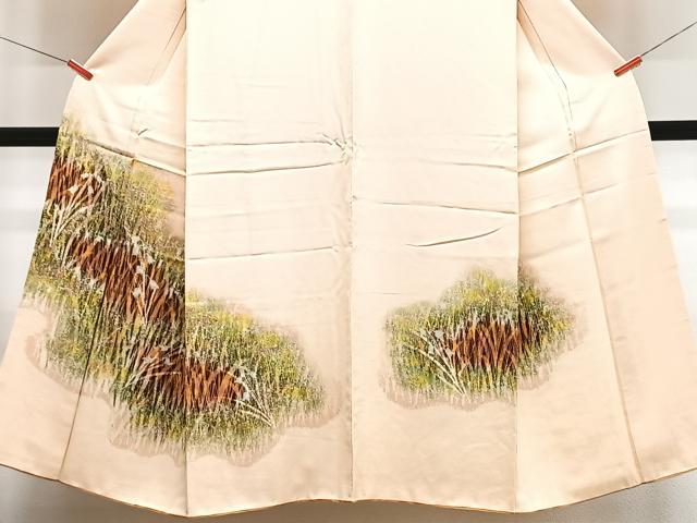 平和屋着物■訪問着　ろうけつ染　草花文　正絹　逸品　CABF4814xe