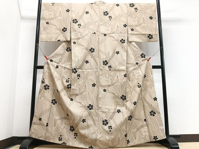 平和屋着物●上質な小紋　舞花文　金彩　正絹　逸品　CABD7305ut 平和屋着物□上質な小紋 舞花文 正絹 逸品 CABF5786oyの通販 by 平和屋