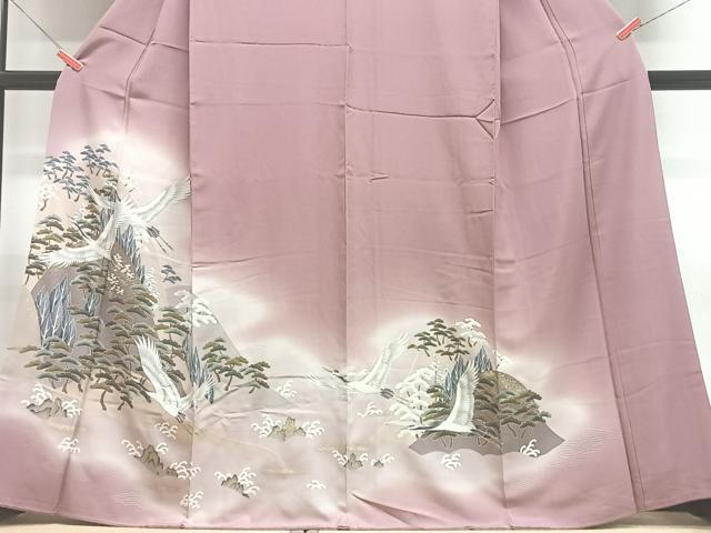 平和屋着物■色留訪問着 飛鶴松文 暈し染め 金銀彩 正絹 逸品 CABF4829xe